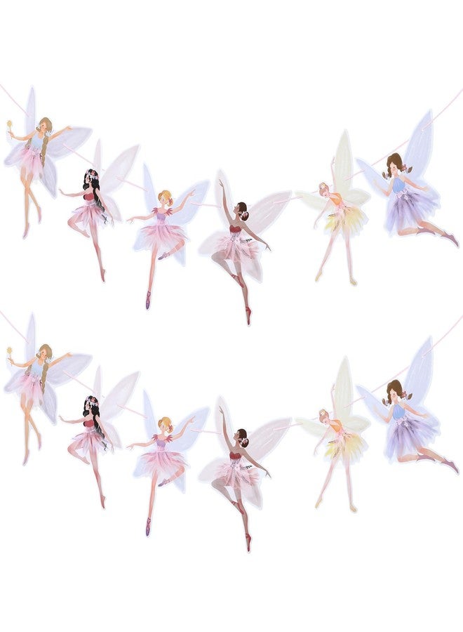 Fullhawl 2 Pcs Fairy Party Banner Angel Fairy Birthday Decorations Hanging Fairy Garland for Fairy Tale Theme Birthday Baby Shower Wedding Supplies - Image 1